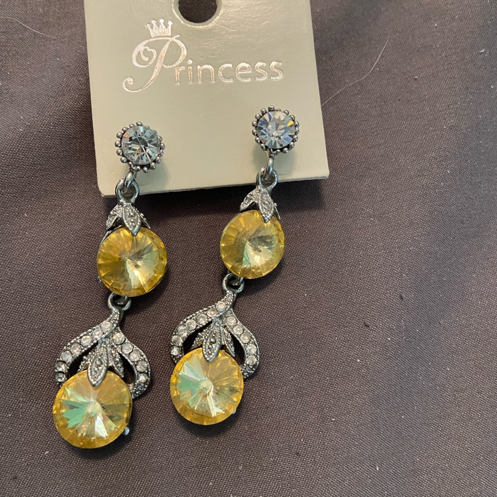 Yellow drop earrings